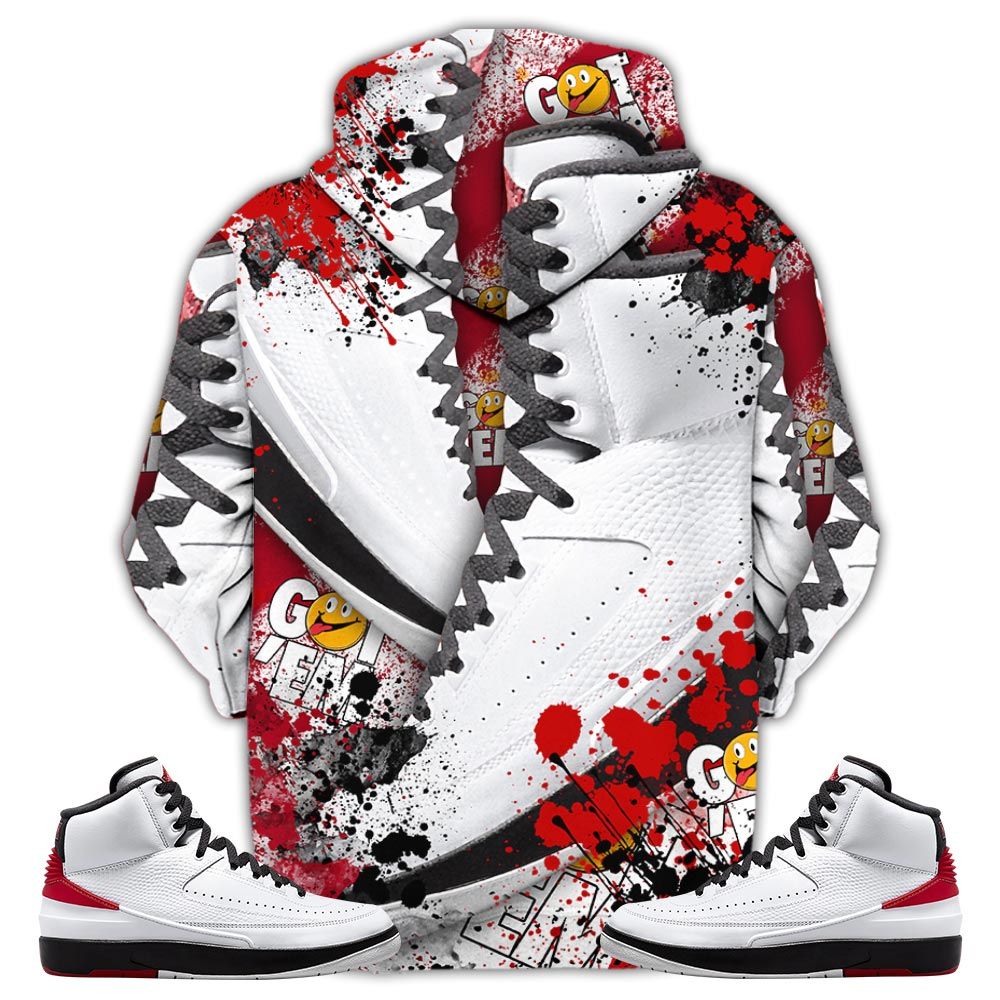 Got Em Jordan Drip Sneaker Shirt Match 2 Chicago Varsity Red, Jordan Retro 2 Chicago Hoodie Sweatshirt Tee All Over Print MKO Shirt