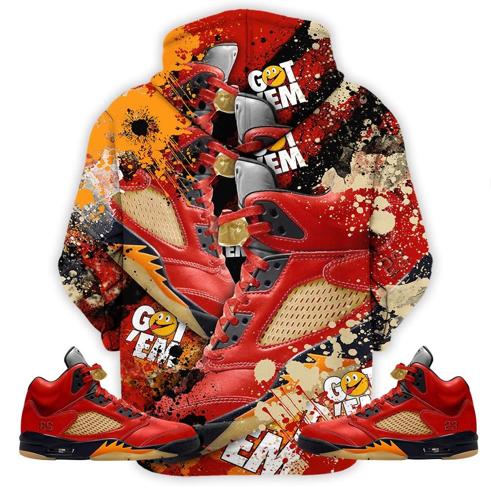 Got Em Jordan Drip Sneaker Shirt Match 5 Dunk On Mars, Jordan 5 Mars For Her Hoodie Sweatshirt Tee All Over Print MKO Shirt