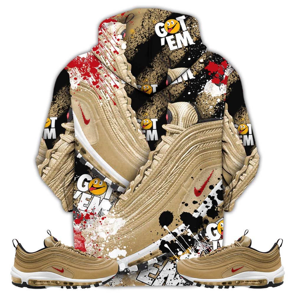 Got Em Jordan Drip Sneaker Shirt Match Air Max 97 Metallic Gold, Air Max 97 Gold Bullet Hoodie Sweatshirt Tee All Over Print MKO Shirt Got Em Jordan Drip Sneaker Shirt Match Air Max 97 Metallic Gold, Air Max 97 Gold Bullet Hoodie Sweatshirt Tee All Over Print MKO Shirt
