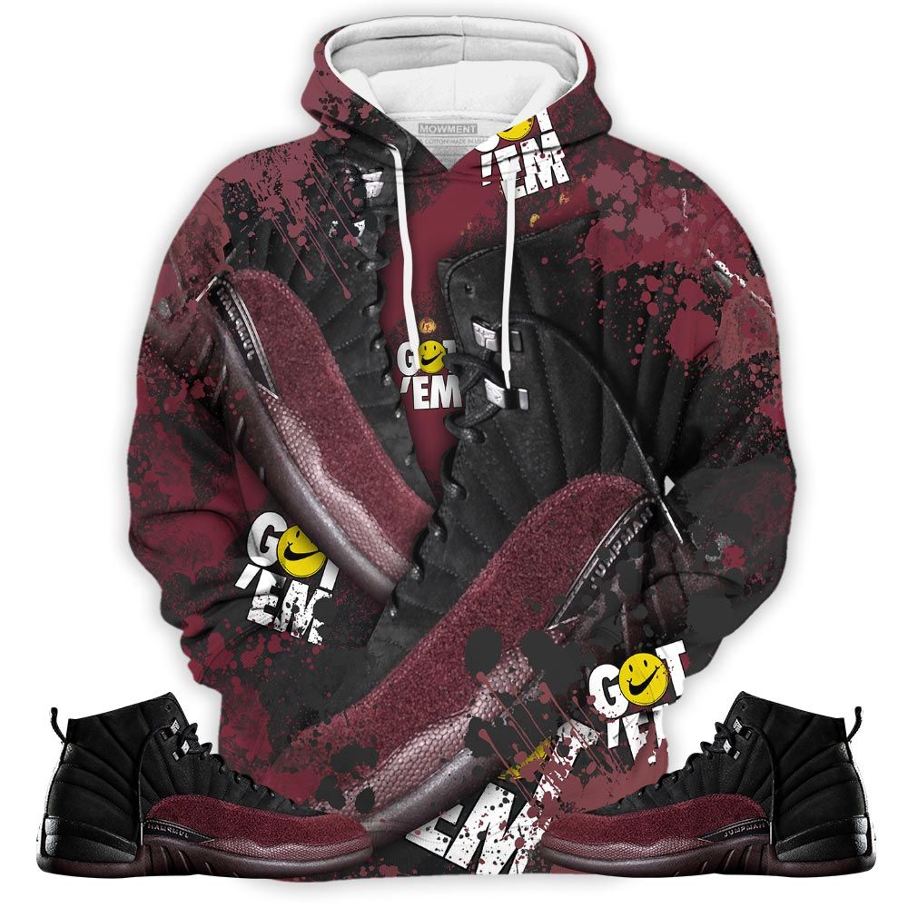 Got Em Jordan Drip Sneaker Shirt Match Burgundy Crush 12S, Jordan 12 A Ma Maniere Hoodie Sweatshirt Tee All Over Print MKO Shirt Got Em Jordan Drip Sneaker Shirt Match Burgundy Crush 12S, Jordan 12 A Ma Maniere Hoodie Sweatshirt Tee All Over Print MKO Shirt