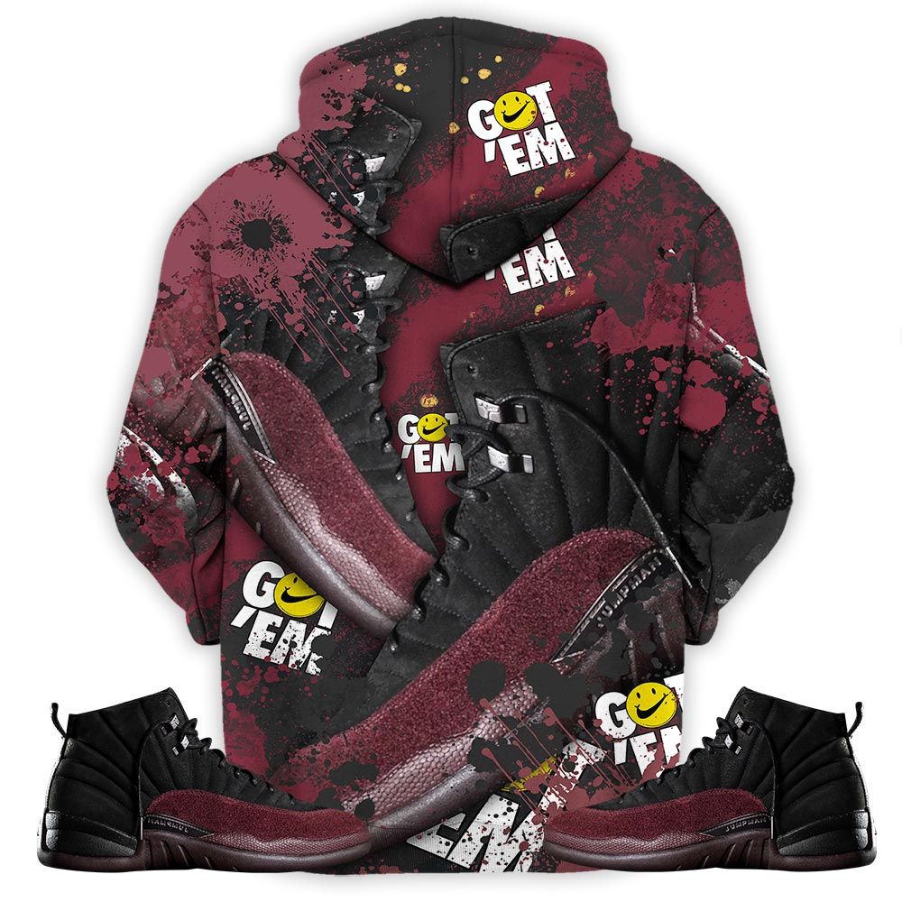 Got Em Jordan Drip Sneaker Shirt Match Burgundy Crush 12S, Jordan 12 A Ma Maniere Hoodie Sweatshirt Tee All Over Print MKO Shirt