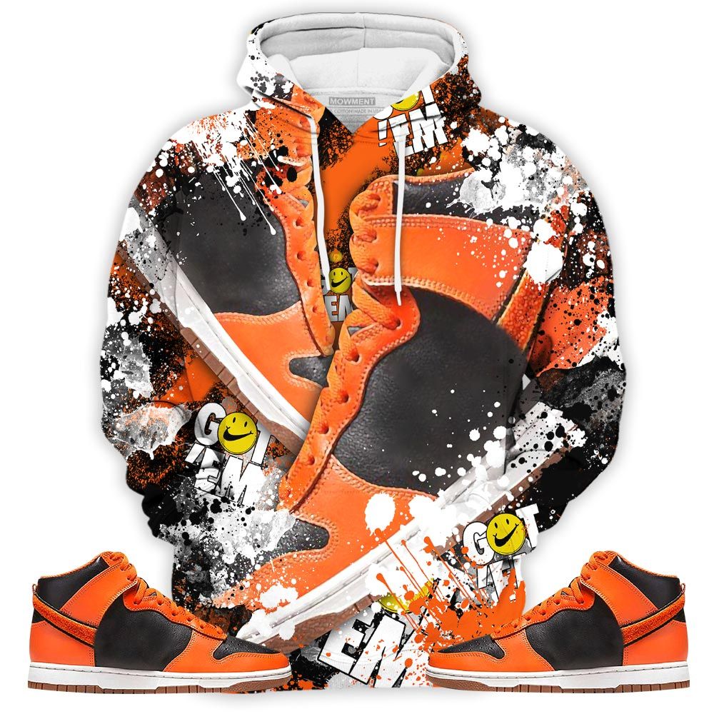Got Em Jordan Drip Sneaker Shirt Match Dunk Black Orange, Dunk High Gs Safety Orange Hoodie Sweatshirt Tee All Over Print MKO Shirt Got Em Jordan Drip Sneaker Shirt Match Dunk Black Orange, Dunk High Gs Safety Orange Hoodie Sweatshirt Tee All Over Print MKO Shirt