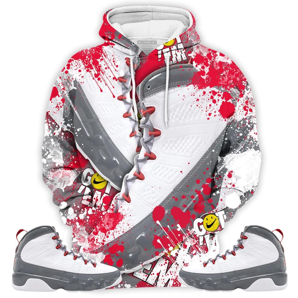Got Em Jordan Drip Sneaker Shirt Match Fire Red 9S, Jordan 9 Retro Fire Red Hoodie Sweatshirt Tee All Over Print MKO Shirt