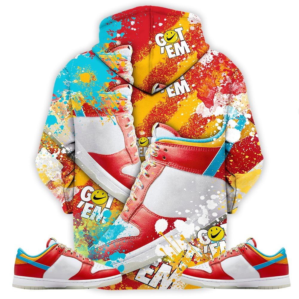 Got Em Jordan Drip Sneaker Shirt Match Fruity Pebbles Shoes, Dunk Low Fruity Pebbles Hoodie Sweatshirt Tee All Over Print MKO Shirt
