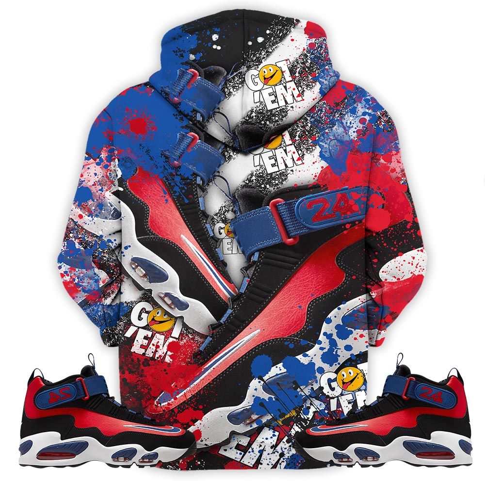 Got Em Jordan Drip Sneaker Shirt Match Max 1 Navy Red Black, Air Griffey Max 1 Black Red Navy Blue Hoodie Sweatshirt Tee All Over Print MKO Shirt