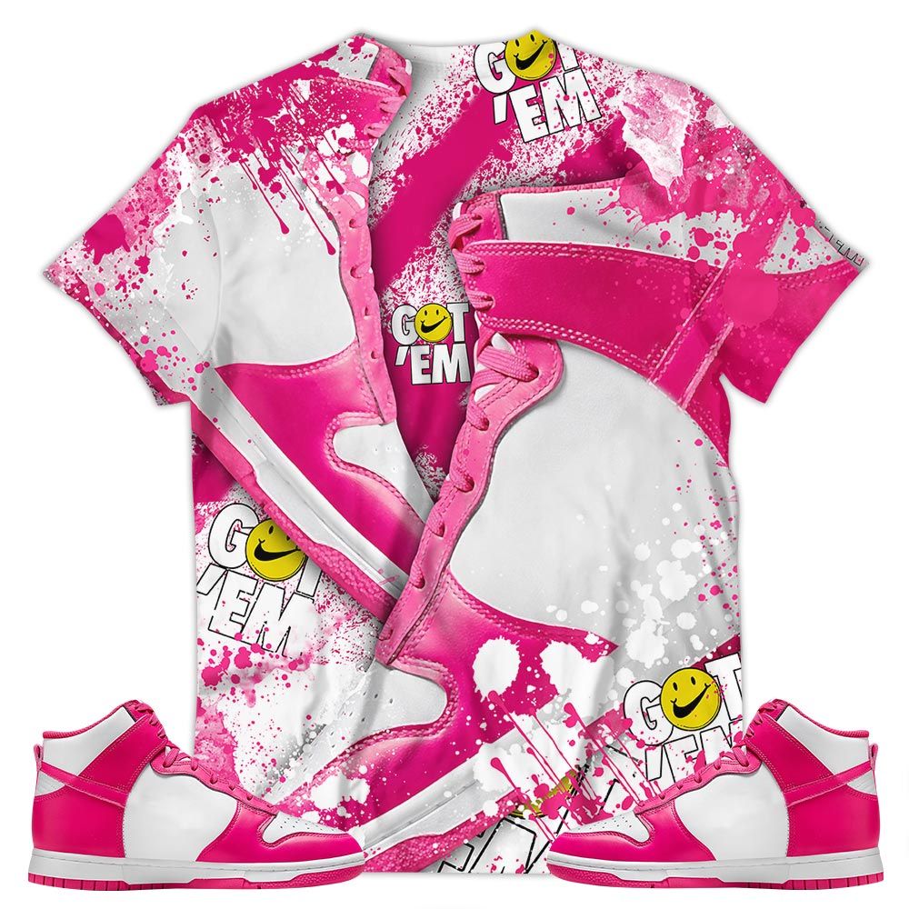 Got Em Jordan Drip Sneaker Shirt Match Pink Prime Dunk, Dunk High Pink Prime Hoodie Sweatshirt Tee All Over Print MKO Shirt