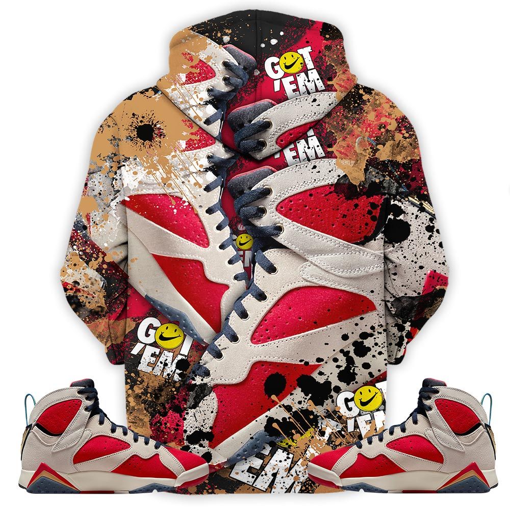 Got Em Jordan Drip Sneaker Shirt Match Trophy Room 7S, Jordan 7 Trophy Room Hoodie Sweatshirt Tee All Over Print MKO Shirt
