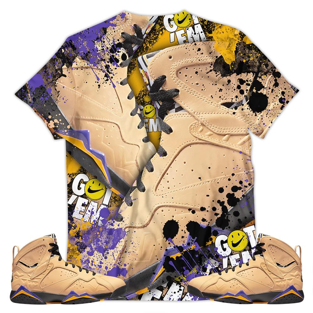 Got Em Jordan Drip Sneaker Shirt Match Vachetta Tan 7S, Jordan 7 Se Afrobeats Hoodie Sweatshirt Tee All Over Print MKO Shirt