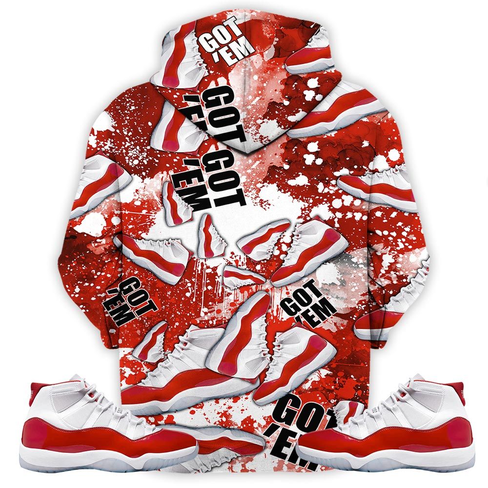 Got Em Jordan Sneaker Shirt Match Cherry 11S, Jordan 11 Retro Cherry Hoodie Sweatshirt Tee All Over Print MKO Shirt Got Em Jordan Sneaker Shirt Match Cherry 11S, Jordan 11 Retro Cherry Hoodie Sweatshirt Tee All Over Print MKO Shirt