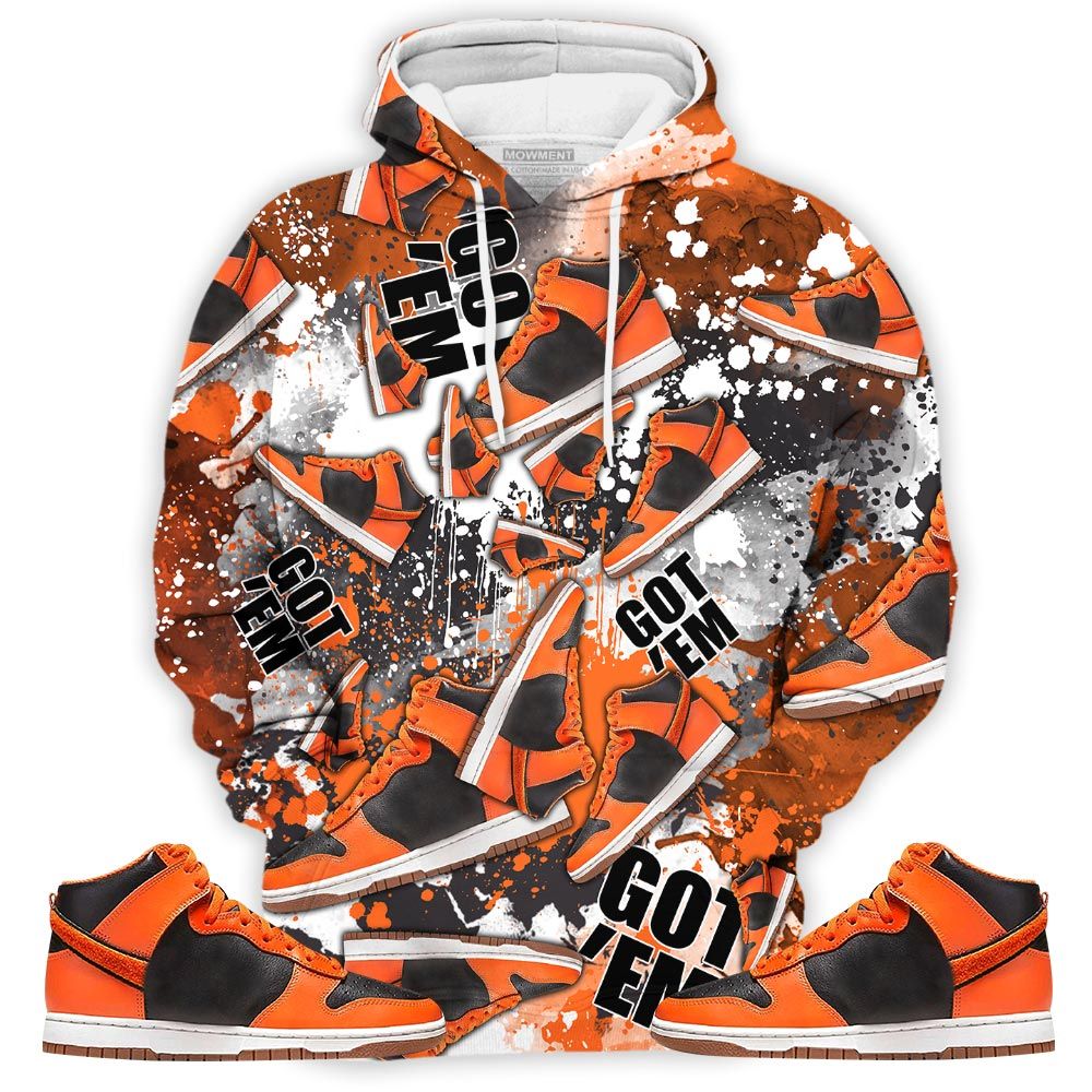 Got Em Jordan Sneaker Shirt Match Dunk Black Orange, Dunk High Gs Safety Orange Hoodie Sweatshirt Tee All Over Print MKO Shirt Got Em Jordan Sneaker Shirt Match Dunk Black Orange, Dunk High Gs Safety Orange Hoodie Sweatshirt Tee All Over Print MKO Shirt
