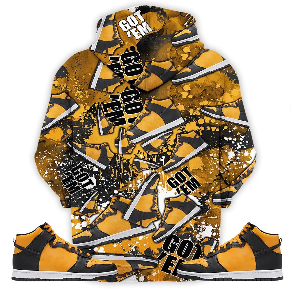 Got Em Jordan Sneaker Shirt Match Dunk Reverse Goldenrod, Dunk High Bruce Lee Hoodie Sweatshirt Tee All Over Print MKO Shirt Got Em Jordan Sneaker Shirt Match Dunk Reverse Goldenrod, Dunk High Bruce Lee Hoodie Sweatshirt Tee All Over Print MKO Shirt