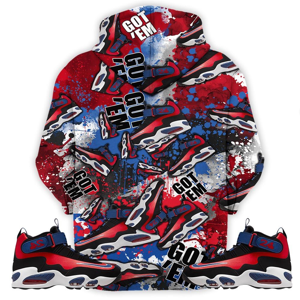Got Em Jordan Sneaker Shirt Match Max 1 Navy Red Black, Air Griffey Max 1 Black Red Navy Blue Hoodie Sweatshirt Tee All Over Print MKO Shirt
