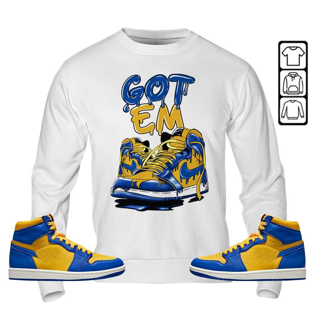 Got Em Shoe Dripping Sneaker Shirt Match 2023 Laney 1s, Jordan 1 Retro High Laney MKO T-Shirt Got Em Shoe Dripping Sneaker Shirt Match 2023 Laney 1s, Jordan 1 Retro High Laney MKO T-Shirt