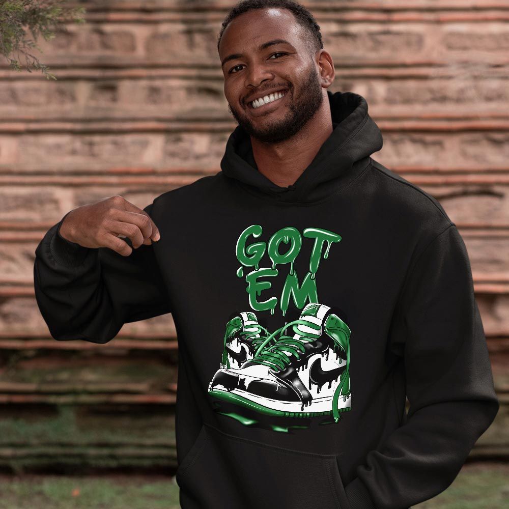 Got Em Shoe Dripping Sneaker Shirt Match Lucky Green 1s, Jordan 1 Lucky Green MKO T-Shirt Got Em Shoe Dripping Sneaker Shirt Match Lucky Green 1s, Jordan 1 Lucky Green MKO T-Shirt