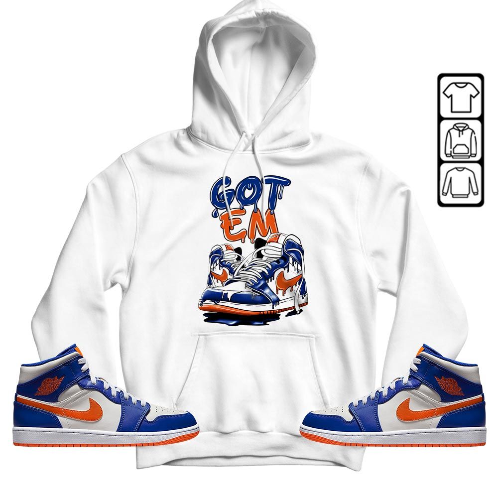 Got Em Shoe Dripping Sneaker Shirt Match Mid Knicks 1s, Jordan 1 Mid Knicks MKO T-Shirt