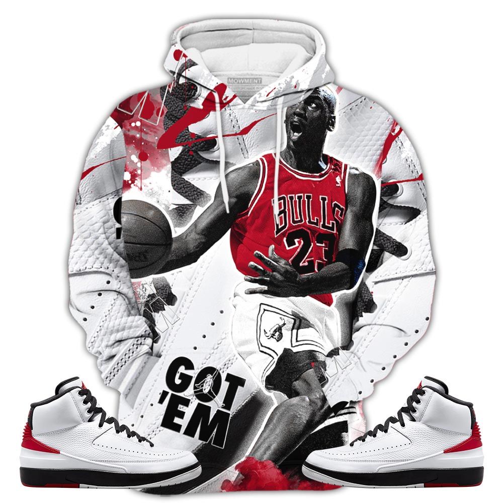 Got Em Shoes Goat Sneaker Shirt Match 2 Chicago Varsity Red, Jordan Retro 2 Chicago Hoodie Sweatshirt Tee All Over Print MKO Shirt
