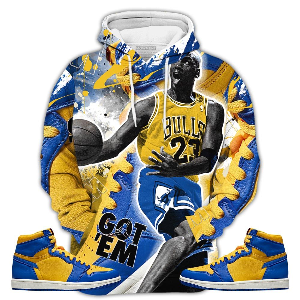 Got Em Shoes Goat Sneaker Shirt Match 2023 Laney 1S, Jordan 1 Retro High Laney Hoodie Sweatshirt Tee All Over Print MKO Shirt
