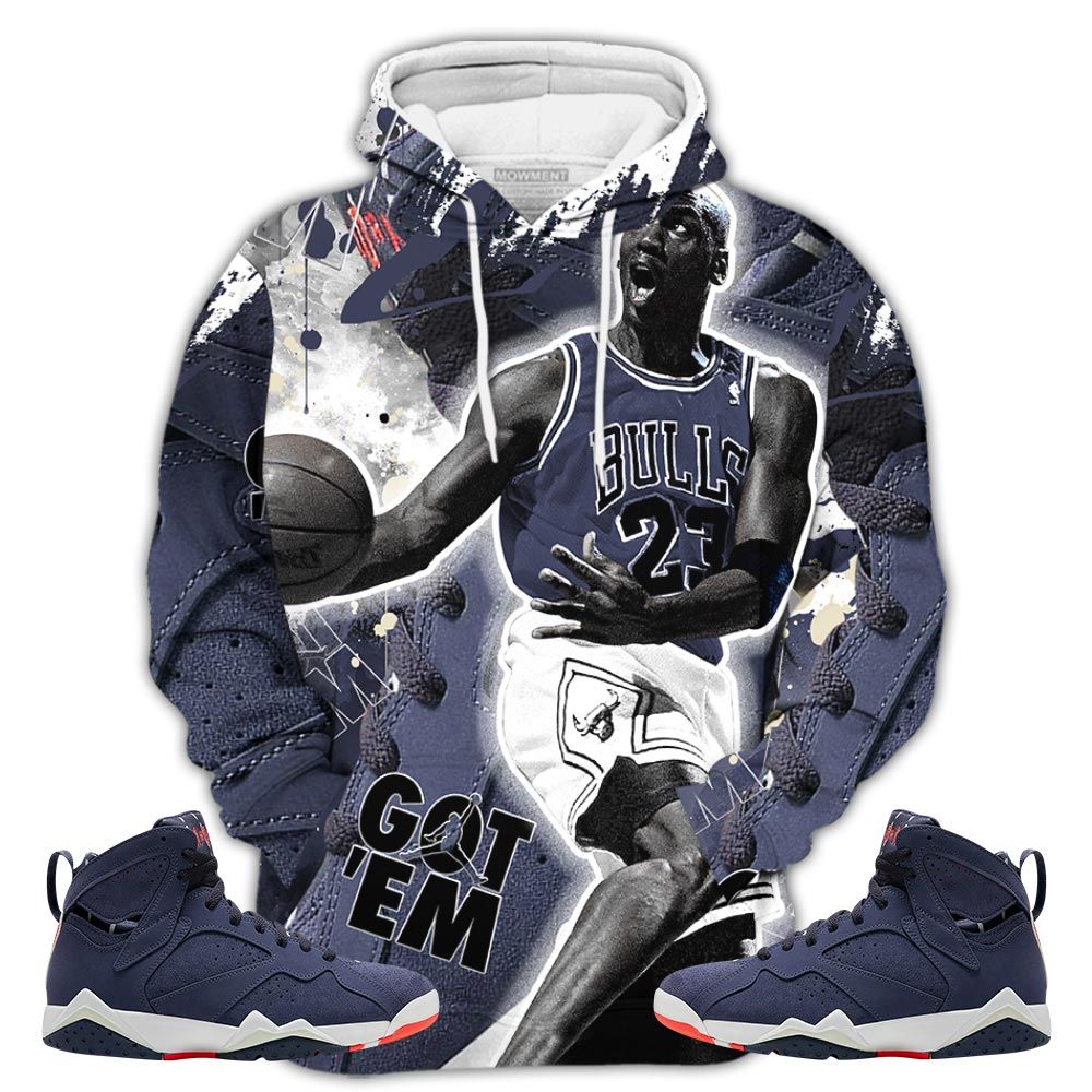 Got Em Shoes Goat Sneaker Shirt Match 7 Neutral Indigo, Jordan 7 Quai 54 Hoodie Sweatshirt Tee All Over Print MKO Shirt Got Em Shoes Goat Sneaker Shirt Match 7 Neutral Indigo, Jordan 7 Quai 54 Hoodie Sweatshirt Tee All Over Print MKO Shirt