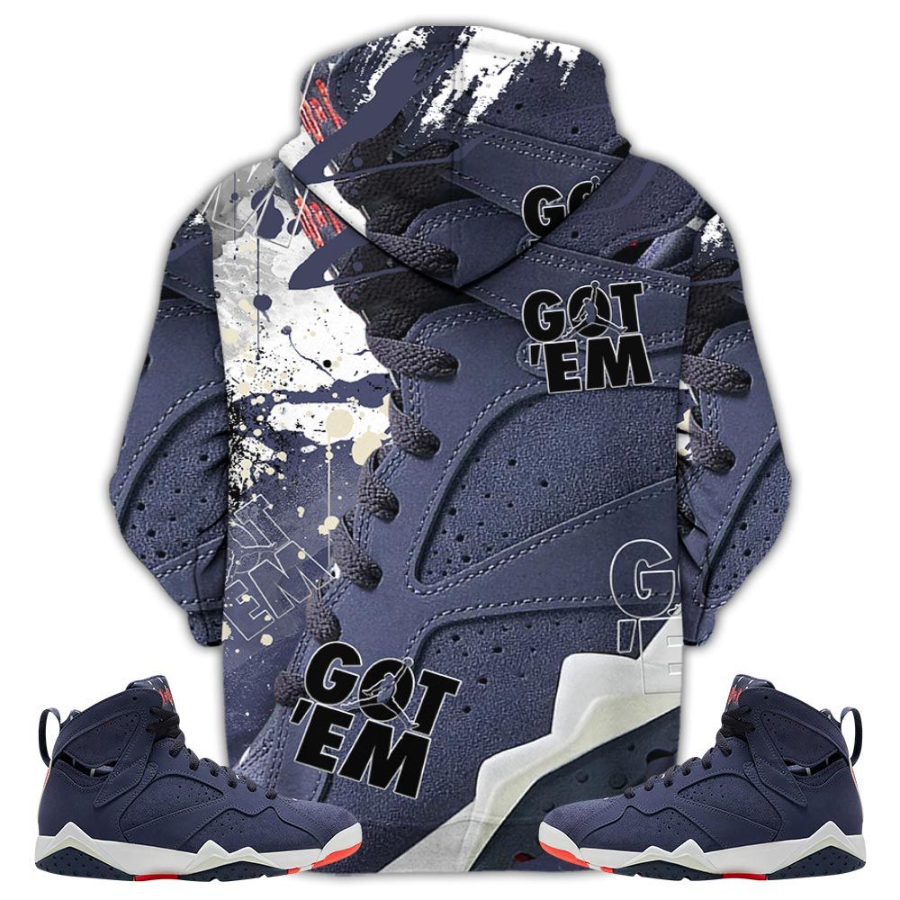 Got Em Shoes Goat Sneaker Shirt Match 7 Neutral Indigo, Jordan 7 Quai 54 Hoodie Sweatshirt Tee All Over Print MKO Shirt Got Em Shoes Goat Sneaker Shirt Match 7 Neutral Indigo, Jordan 7 Quai 54 Hoodie Sweatshirt Tee All Over Print MKO Shirt