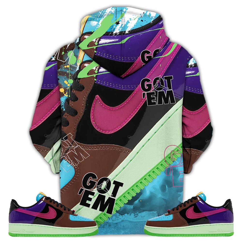 Got Em Shoes Goat Sneaker Shirt Match Af 1 Low Sp Pink Prime, Air Force 1 Undefeated Pink Prime Hoodie Sweatshirt Tee All Over Print MKO Shirt