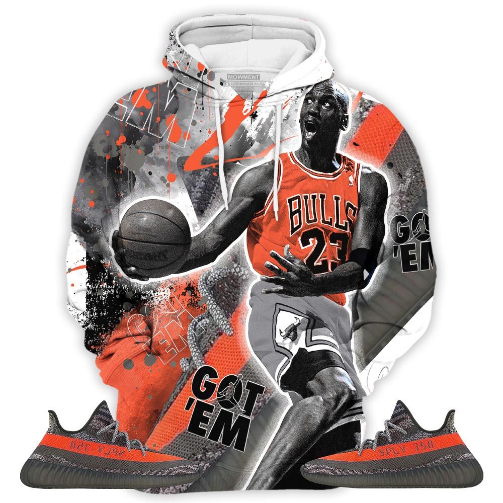 Got Em Shoes Goat Sneaker Shirt Match Boots 350 V2 Dark Beluga, Yeezy 350 V2 Carbon Beluga Hoodie Sweatshirt Tee All Over Print MKO Shirt