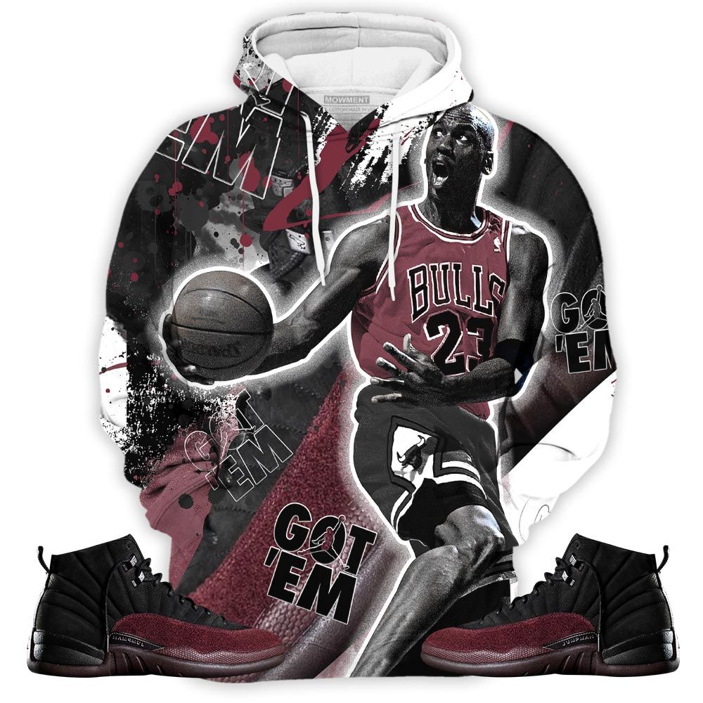 Got Em Shoes Goat Sneaker Shirt Match Burgundy Crush 12S, Jordan 12 A Ma Maniere Hoodie Sweatshirt Tee All Over Print MKO Shirt Got Em Shoes Goat Sneaker Shirt Match Burgundy Crush 12S, Jordan 12 A Ma Maniere Hoodie Sweatshirt Tee All Over Print MKO Shirt