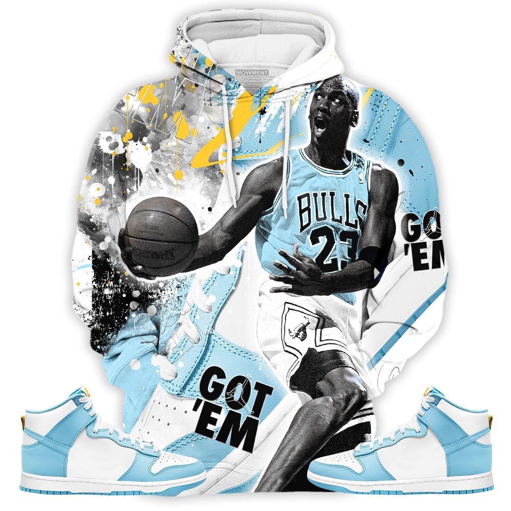 Got Em Shoes Goat Sneaker Shirt Match Dunk High Blue Chill, Dunk High Homer Simpson Hoodie Sweatshirt Tee All Over Print MKO Shirt