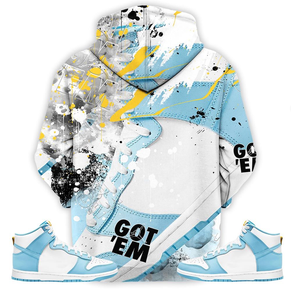 Got Em Shoes Goat Sneaker Shirt Match Dunk High Blue Chill, Dunk High Homer Simpson Hoodie Sweatshirt Tee All Over Print MKO Shirt
