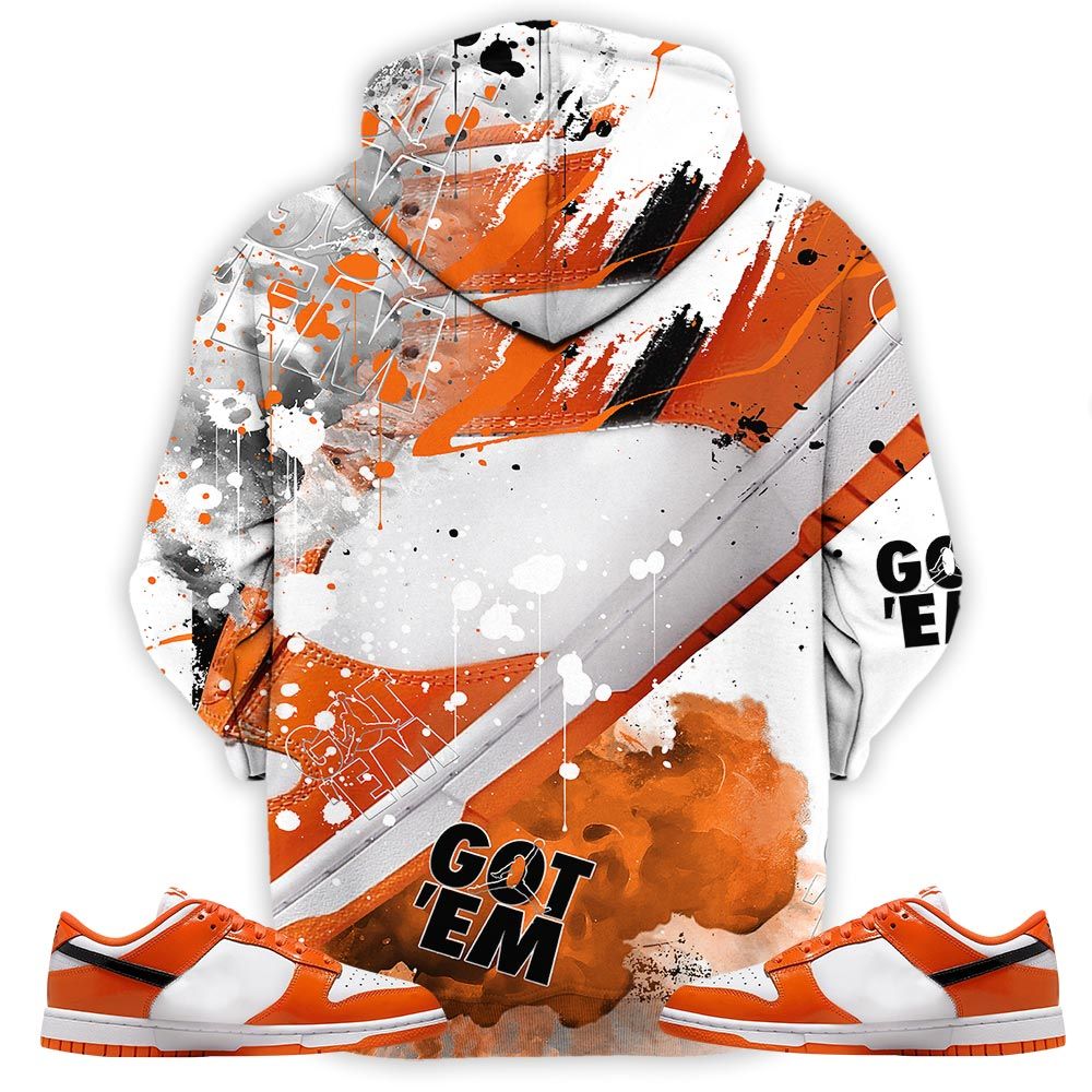 Got Em Shoes Goat Sneaker Shirt Match Dunk Low Orange Black, Dunk Low Patent Halloween Hoodie Sweatshirt Tee All Over Print MKO Shirt