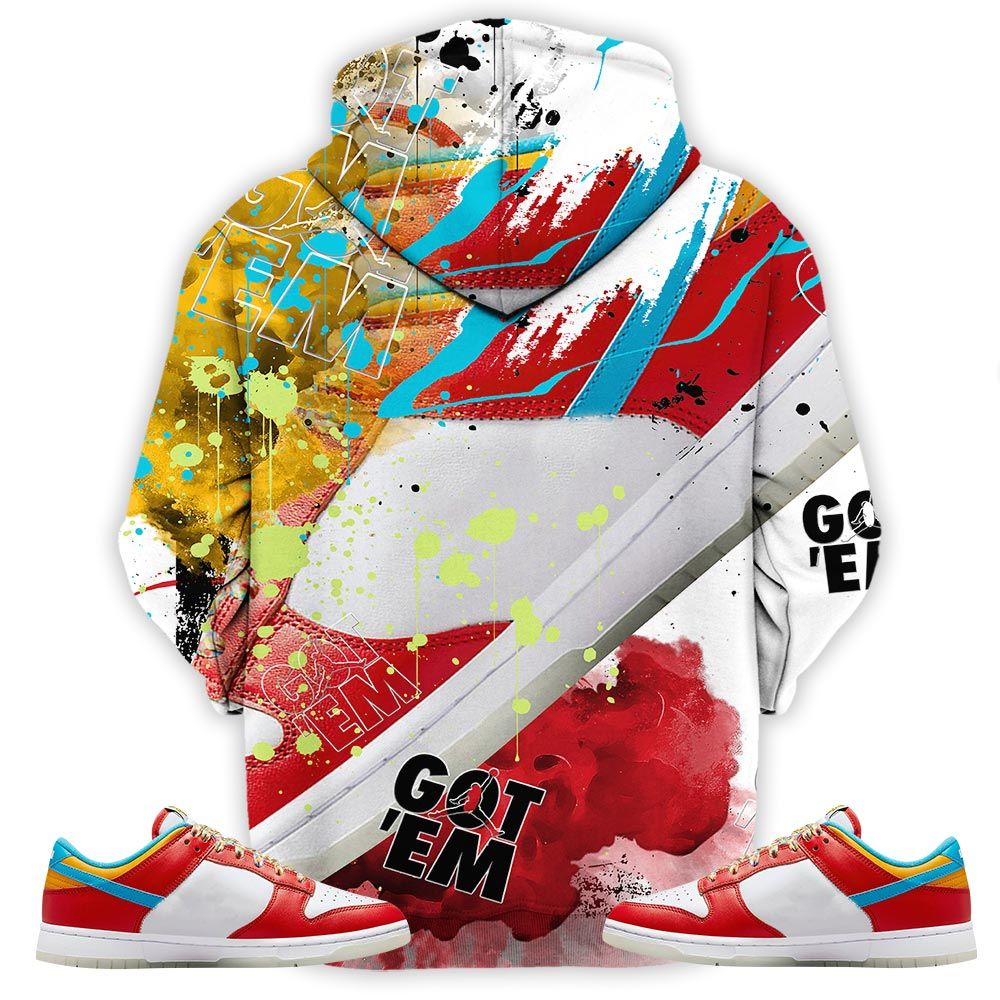 Got Em Shoes Goat Sneaker Shirt Match Fruity Pebbles Dunk Low, Dunk Low Fruity Pebbles Hoodie Sweatshirt Tee All Over Print MKO Shirt