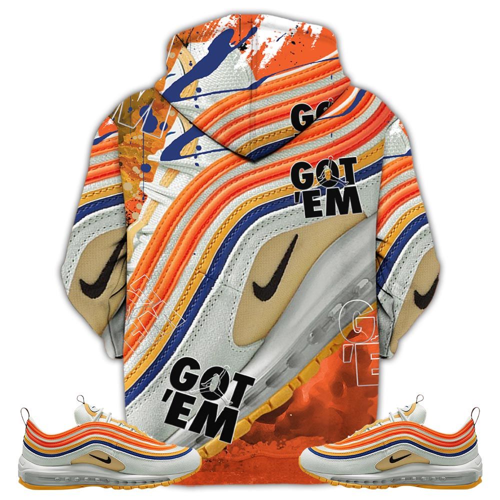 Got Em Shoes Goat Sneaker Shirt Match Max 97 Frank Rudy, Air Max 97 Se Air Pressure Hoodie Sweatshirt Tee All Over Print MKO Shirt