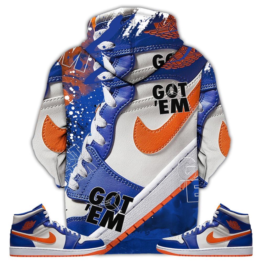 Got Em Shoes Goat Sneaker Shirt Match Mid Knicks 1S, Jordan 1 Mid Knicks Hoodie Sweatshirt Tee All Over Print MKO Shirt Got Em Shoes Goat Sneaker Shirt Match Mid Knicks 1S, Jordan 1 Mid Knicks Hoodie Sweatshirt Tee All Over Print MKO Shirt