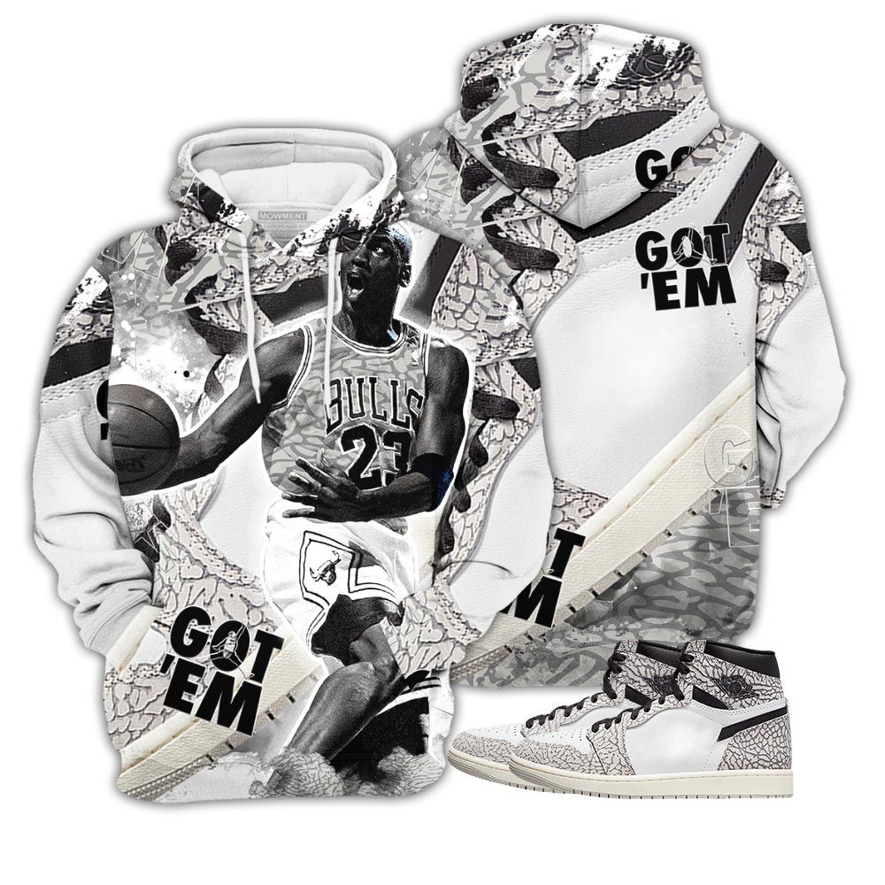 Got Em Shoes Goat Sneaker Shirt Match Og Elephant 1S, Jordan 1 White Cement Hoodie Sweatshirt Tee All Over Print MKO Shirt Got Em Shoes Goat Sneaker Shirt Match Og Elephant 1S, Jordan 1 White Cement Hoodie Sweatshirt Tee All Over Print MKO Shirt