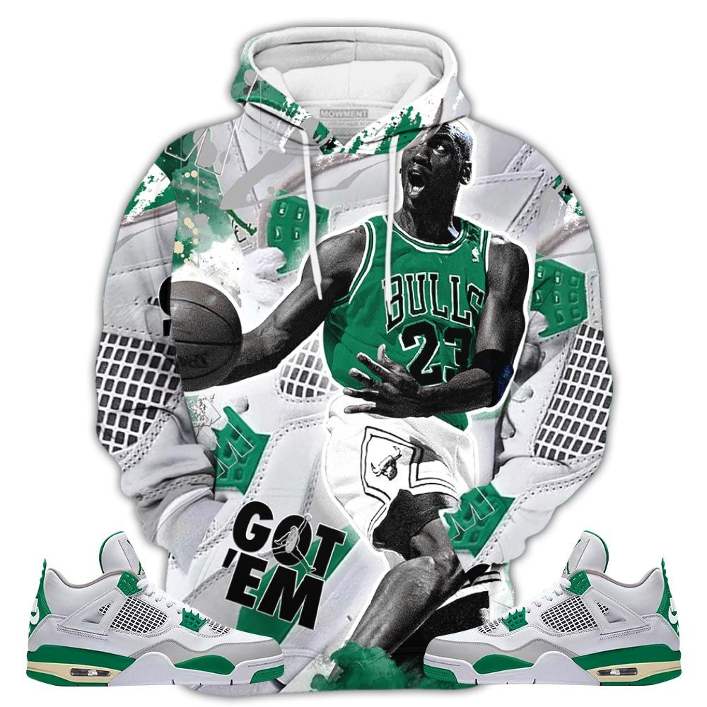 Got Em Shoes Goat Sneaker Shirt Match Retro Pine Green 4S, Jordan 4 Pine Green Hoodie Sweatshirt Tee All Over Print MKO Shirt
