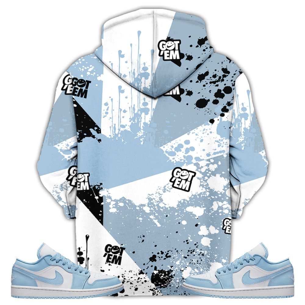 Got Em Shoes Smile Sneaker Shirt Match 1 Low Gets Icy, Jordan 1 Low Ice Blue Hoodie Sweatshirt Tee All Over Print MKO Shirt