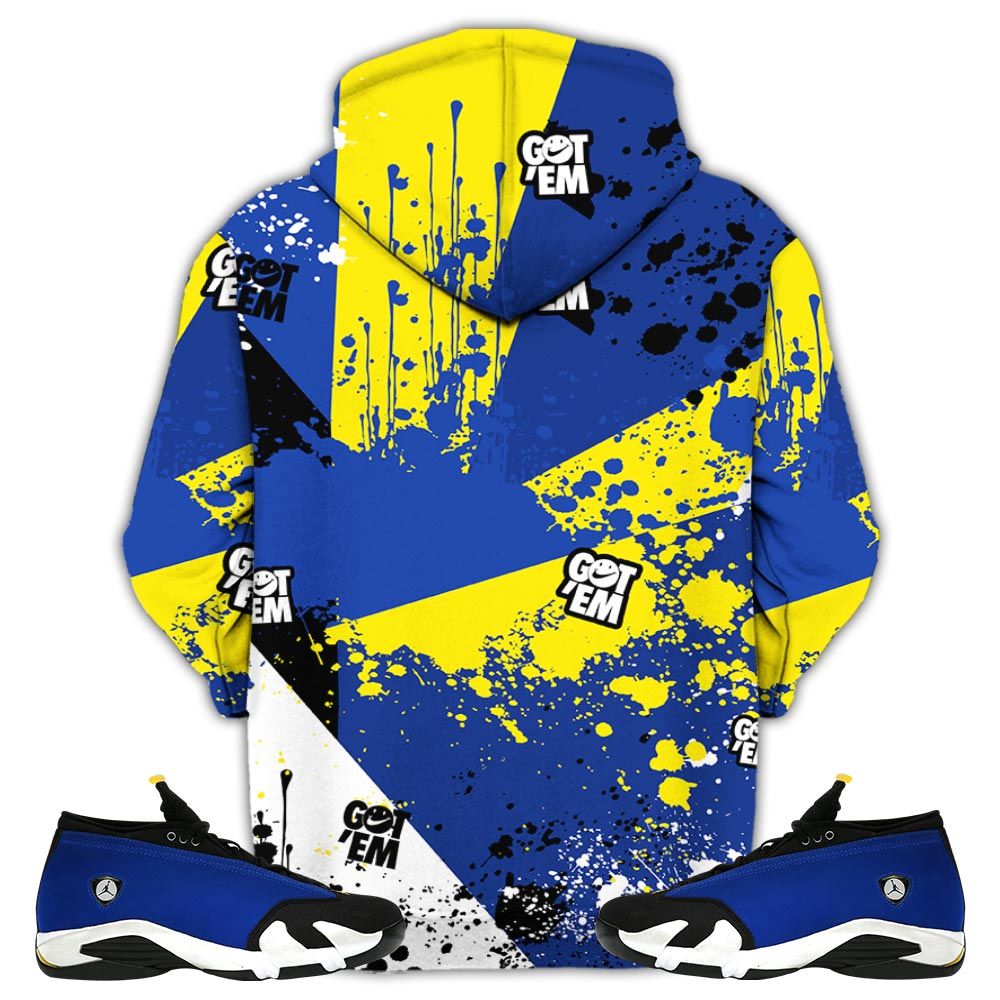 Got Em Shoes Smile Sneaker Shirt Match 2023 Blue Laney 14S, Jordan 14 Laney Hoodie Sweatshirt Tee All Over Print MKO Shirt