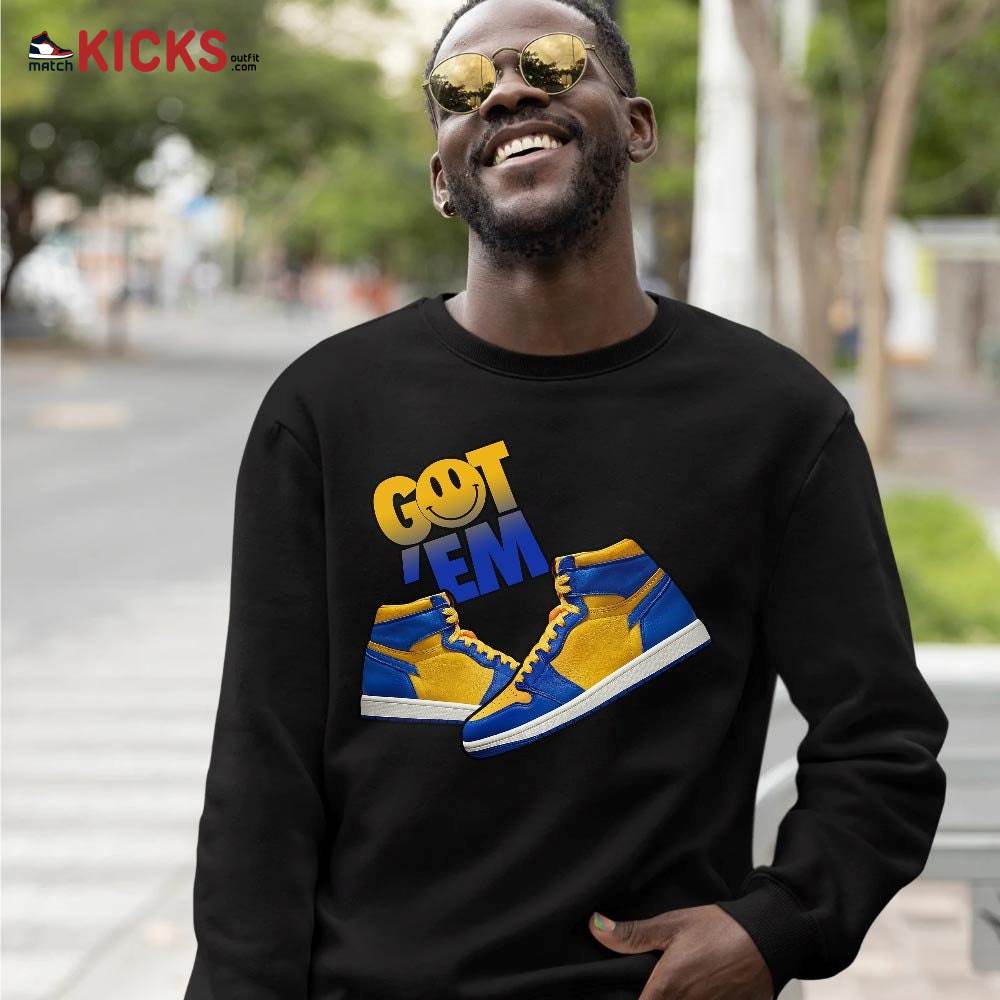 Got Em Shoes Smile Sneaker Shirt Match 2023 Laney 1s, Jordan 1 Retro High Laney MKO T-Shirt Got Em Shoes Smile Sneaker Shirt Match 2023 Laney 1s, Jordan 1 Retro High Laney MKO T-Shirt