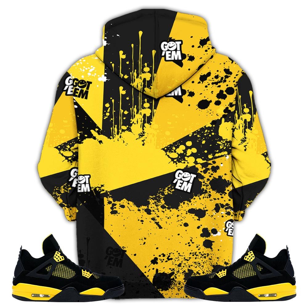 Got Em Shoes Smile Sneaker Shirt Match 2023 Thunder 4S, Jordan Retro 4 Thunder Hoodie Sweatshirt Tee All Over Print MKO Shirt