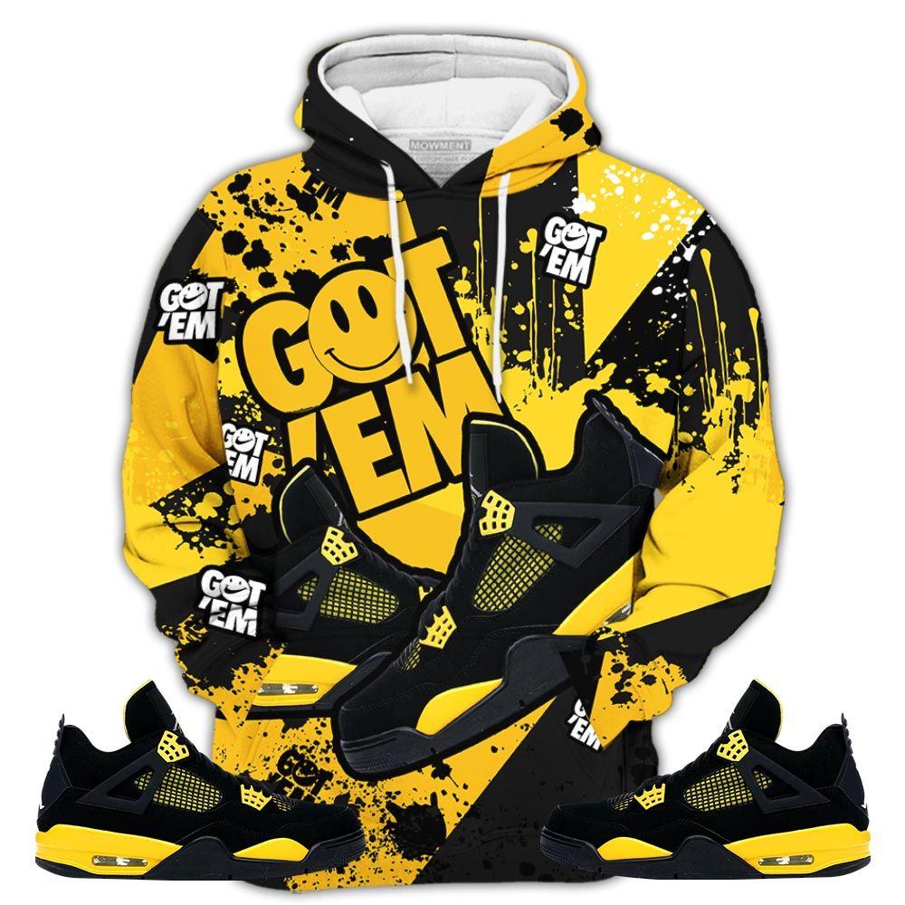 Got Em Shoes Smile Sneaker Shirt Match 2023 Thunder 4S, Jordan Retro 4 Thunder Hoodie Sweatshirt Tee All Over Print MKO Shirt Got Em Shoes Smile Sneaker Shirt Match 2023 Thunder 4S, Jordan Retro 4 Thunder Hoodie Sweatshirt Tee All Over Print MKO Shirt