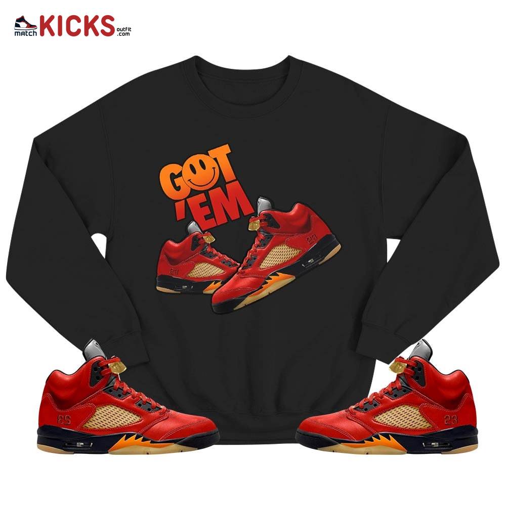 Got Em Shoes Smile Sneaker Shirt Match 5 Dunk On Mars, Jordan 5 Mars For Her MKO T-Shirt Got Em Shoes Smile Sneaker Shirt Match 5 Dunk On Mars, Jordan 5 Mars For Her MKO T-Shirt