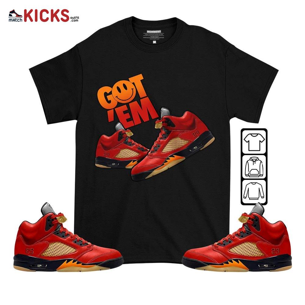 Got Em Shoes Smile Sneaker Shirt Match 5 Dunk On Mars, Jordan 5 Mars For Her MKO T-Shirt