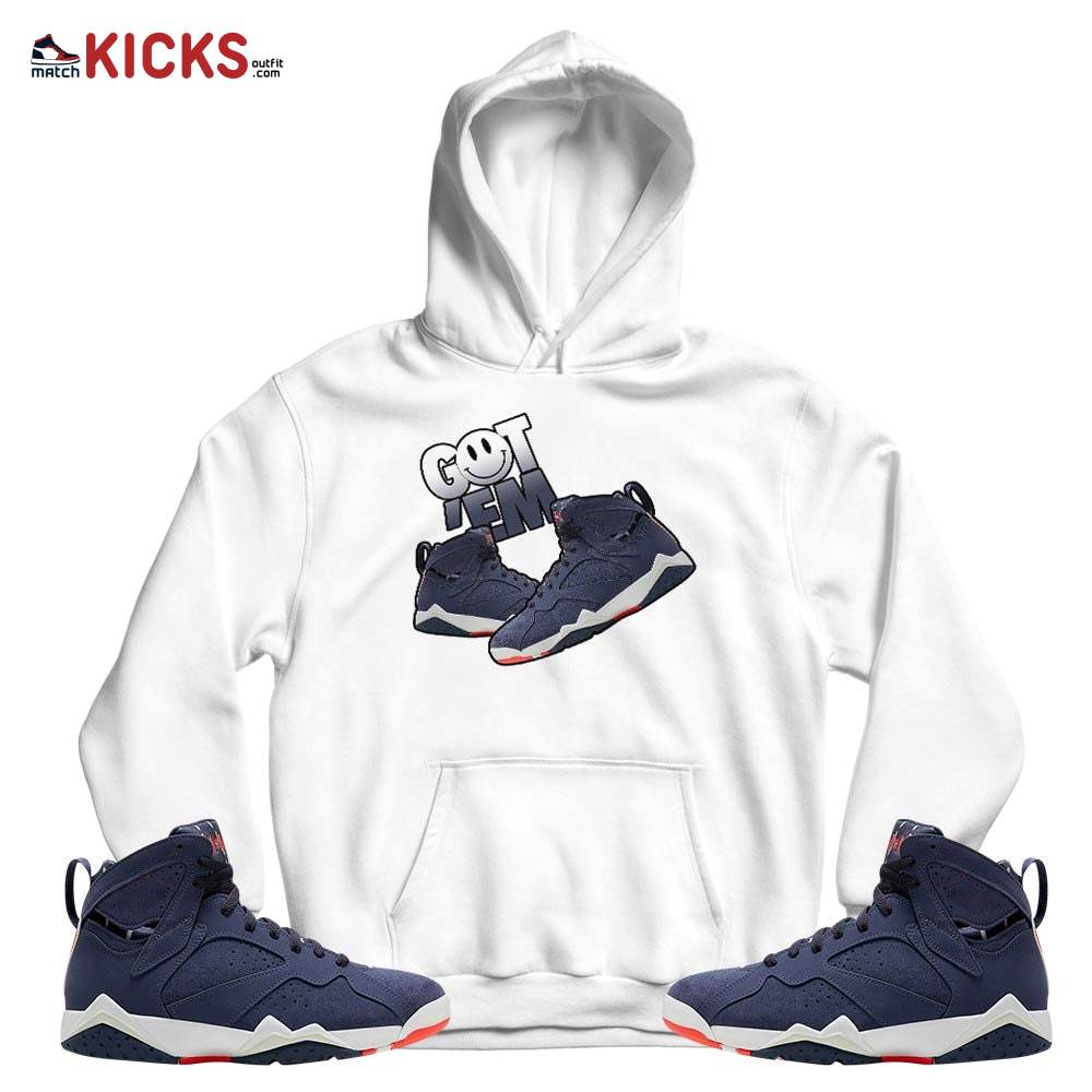 Got Em Shoes Smile Sneaker Shirt Match 7 Neutral Indigo, Jordan 7 Quai 54 MKO T-Shirt Got Em Shoes Smile Sneaker Shirt Match 7 Neutral Indigo, Jordan 7 Quai 54 MKO T-Shirt