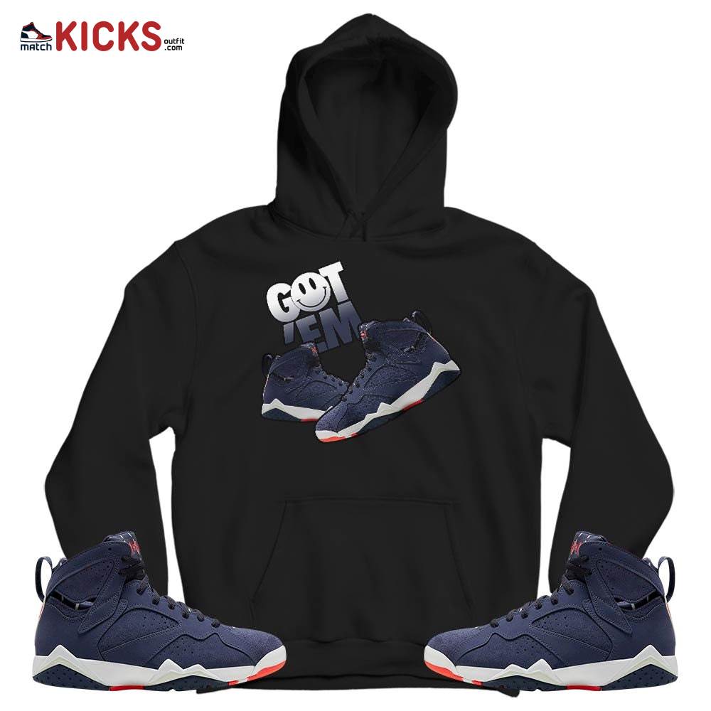 Got Em Shoes Smile Sneaker Shirt Match 7 Neutral Indigo, Jordan 7 Quai 54 MKO T-Shirt Got Em Shoes Smile Sneaker Shirt Match 7 Neutral Indigo, Jordan 7 Quai 54 MKO T-Shirt