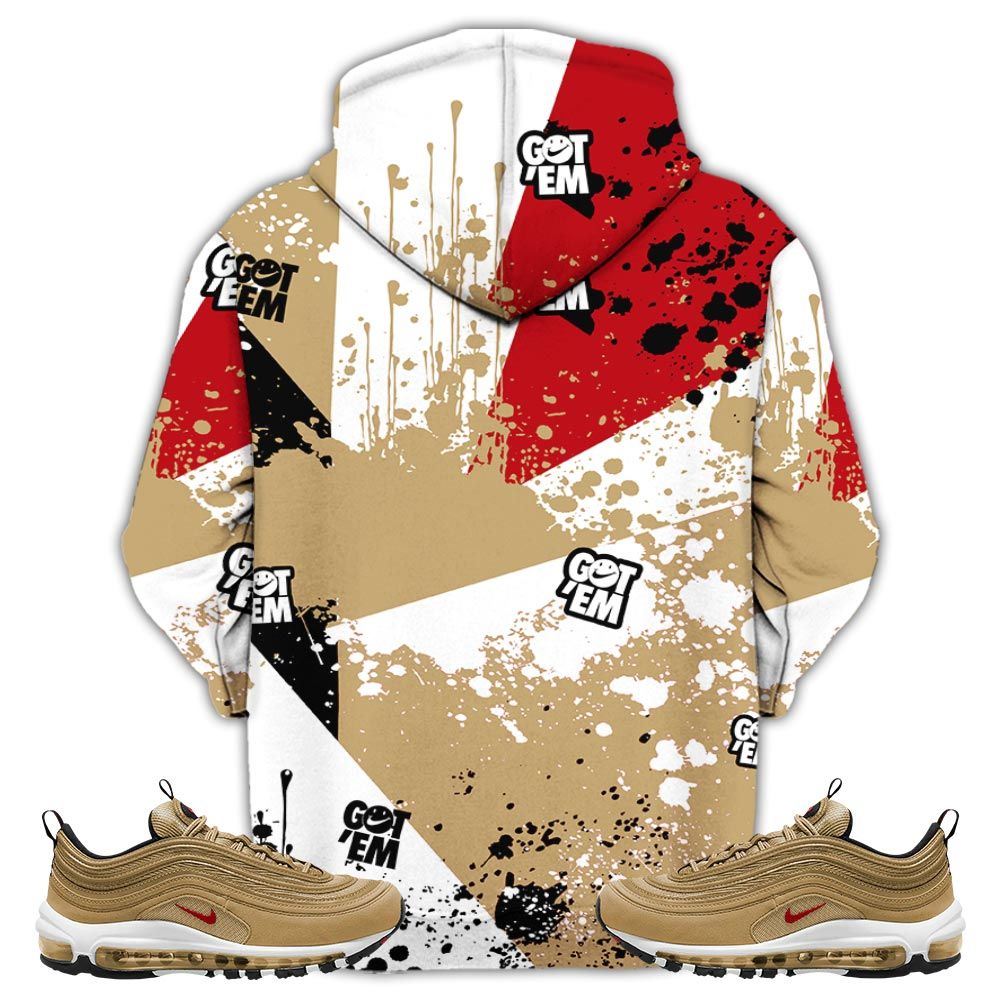 Got Em Shoes Smile Sneaker Shirt Match Air Max 97 Metallic Gold, Air Max 97 Gold Bullet Hoodie Sweatshirt Tee All Over Print MKO Shirt