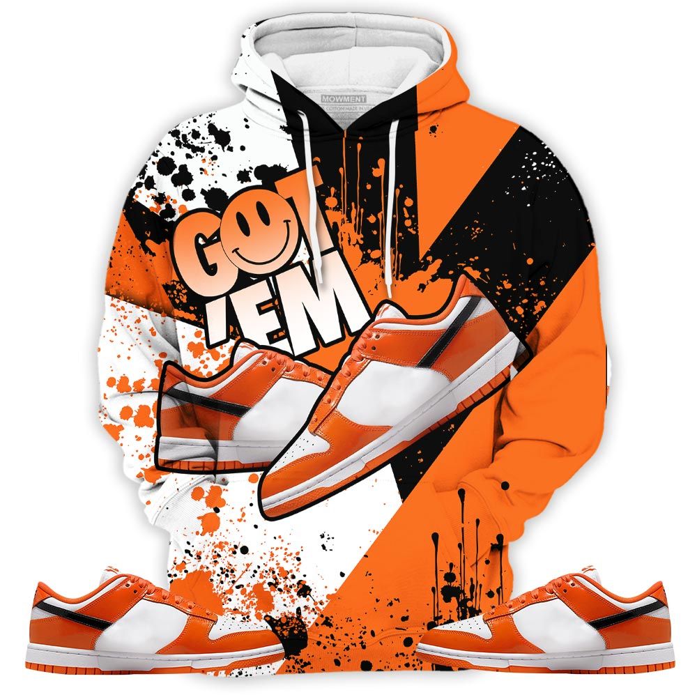 Got Em Shoes Smile Sneaker Shirt Match Dunk Low Orange Black, Dunk Low Patent Halloween Hoodie Sweatshirt Tee All Over Print MKO Shirt Got Em Shoes Smile Sneaker Shirt Match Dunk Low Orange Black, Dunk Low Patent Halloween Hoodie Sweatshirt Tee All Over Print MKO Shirt