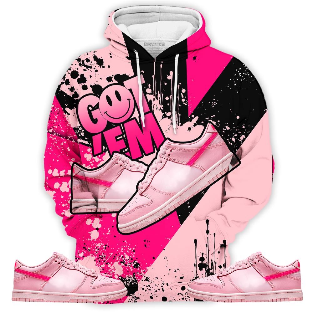 Got Em Shoes Smile Sneaker Shirt Match Low Triple Pink, Dunk Low Triple Pink Hoodie Sweatshirt Tee All Over Print MKO Shirt