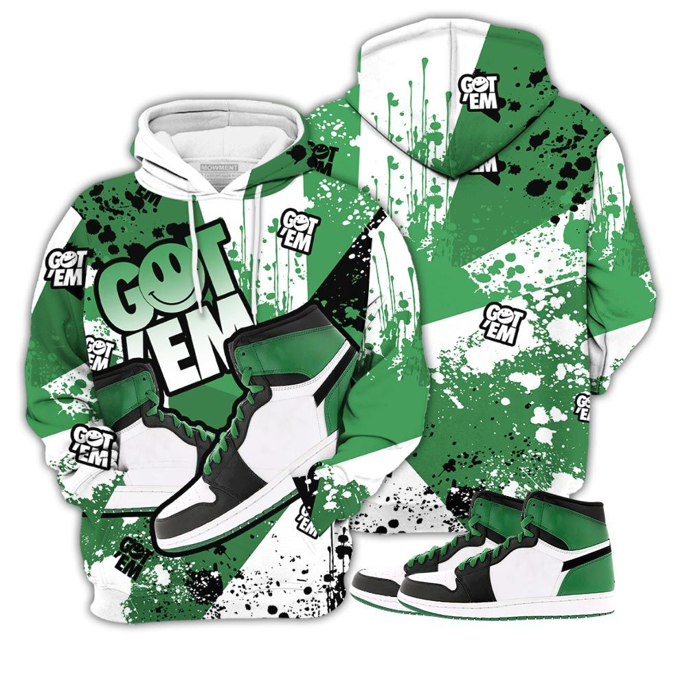Got Em Shoes Smile Sneaker Shirt Match Lucky Green 1S, Jordan 1 Lucky Green Hoodie Sweatshirt Tee All Over Print MKO Shirt Got Em Shoes Smile Sneaker Shirt Match Lucky Green 1S, Jordan 1 Lucky Green Hoodie Sweatshirt Tee All Over Print MKO Shirt