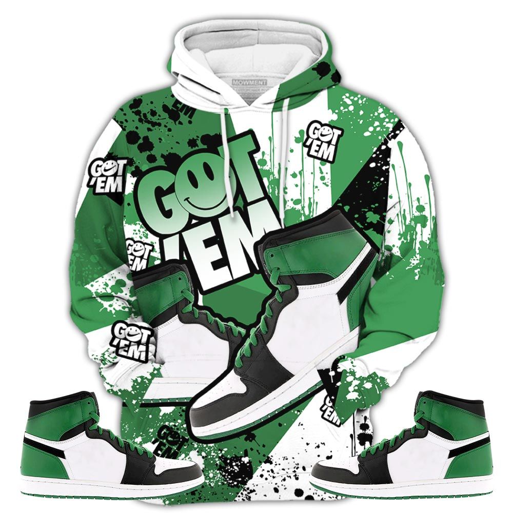 Got Em Shoes Smile Sneaker Shirt Match Lucky Green 1S, Jordan 1 Lucky Green Hoodie Sweatshirt Tee All Over Print MKO Shirt Got Em Shoes Smile Sneaker Shirt Match Lucky Green 1S, Jordan 1 Lucky Green Hoodie Sweatshirt Tee All Over Print MKO Shirt