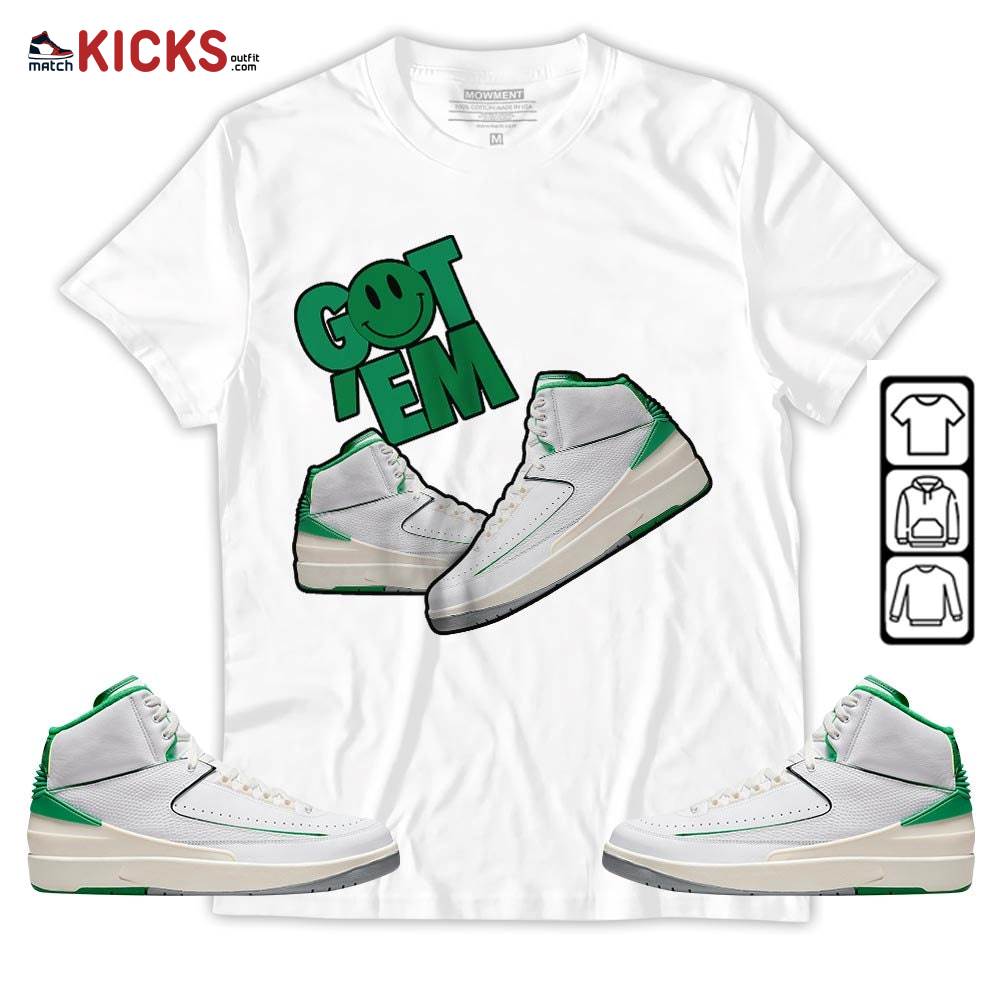 Got Em Shoes Smile Sneaker Shirt Match Lucky Green 2s, Jordan 2 Lucky Green MKO T-Shirt