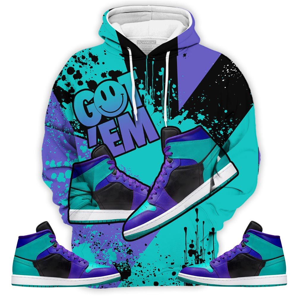 Got Em Shoes Smile Sneaker Shirt Match Mid Black Grape 1S, Jordan 1 Mid Black Grape Hoodie Sweatshirt Tee All Over Print MKO Shirt Got Em Shoes Smile Sneaker Shirt Match Mid Black Grape 1S, Jordan 1 Mid Black Grape Hoodie Sweatshirt Tee All Over Print MKO Shirt